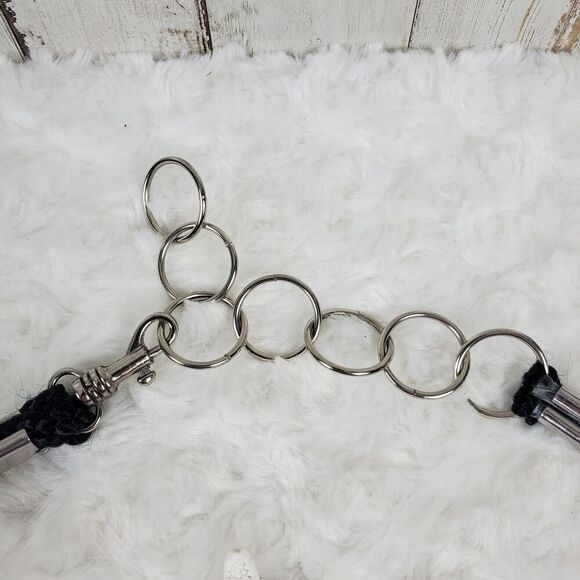 Chunky Metal Disc Link Necklace Silver Black - Picture 8 of 10